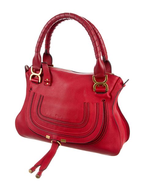 chloé medium marcie leather satchel